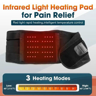 COMFIER Cordless Heating Pad for Back,With Red Light Therapy 660&850nm Lower Back Massager, Heated Back Brace with 3 Heating & Vibration Modes, Lumbar Support Belt for Men & Women (GREY RED LIGHT THERAPY)