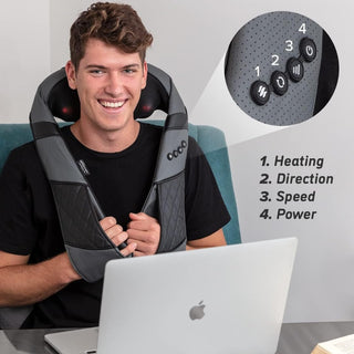 Nivkart Shiatsu Neck and Back Massager with Heat For Cervical Electric Deep Tissue 4D Kneading Massage Pillow for Shoulder, Leg, Body Muscle Pain Relief, Home, Office, and Car Use | GEN 8