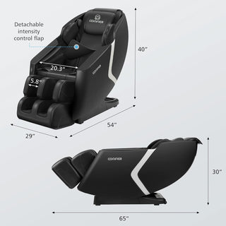COMFIER Full Body Massage Chair, Massage Recliner Chair, 4D Shiatsu Deep Tissue Massage Chair, 6 Auto Program, Zero Gravity & Heating & Air Compression & Foot Massage (Black)