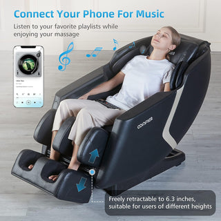 COMFIER Full Body Massage Chair, Massage Recliner Chair, 4D Shiatsu Deep Tissue Massage Chair, 6 Auto Program, Zero Gravity & Heating & Air Compression & Foot Massage (Black)