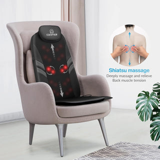 COMFIER Back Massager for Back Pain,APP Control, Shiatsu Massage Chair Pad,Electric Chair Massagers with Heat,Seat Cushion for Office,Home,Ideal Gifts for Mom,Dad,Him,Her (Black (app control))