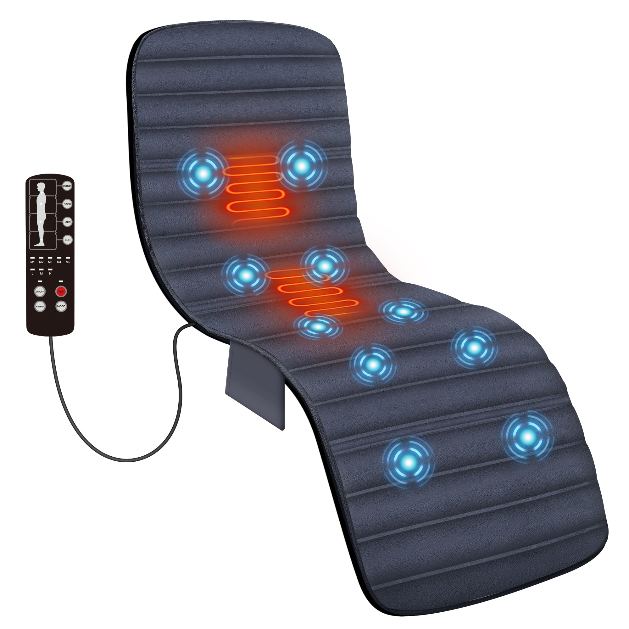 COMFIER Full Body Massage Mat Pad with Heat, Chair Pad with 10 Vibration Motors & 2 Therapy Heating Pad with Auto Shut Off, Heated Massage Mattress COMFIER Full Body Massage Mat Pad with Heat, Chair Pad with 10 Vibration Motors & 2 Therapy Heating Pad with Auto Shut Off, Heated Massage Mattress