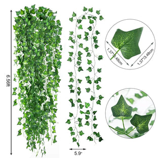 CEWOR 14 Pack 98 Feet Fake Ivy Leaves Artificial Ivy Leaves Greenery Garlands Hanging Plant Vine Party Garden Wall Decoration