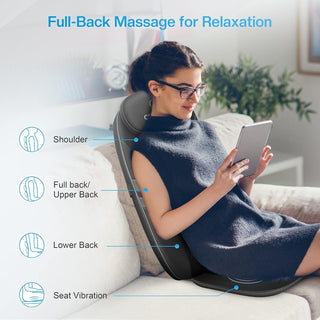 COMFIER Back Massager for Back Pain,APP Control, Shiatsu Massage Chair Pad,Electric Chair Massagers with Heat,Seat Cushion for Office,Home,Ideal Gifts for Mom,Dad,Him,Her (Black (app control))