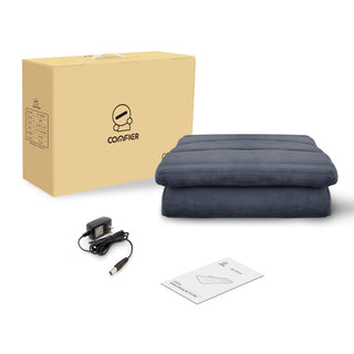 COMFIER Full Body Massage Mat Pad with Heat, Chair Pad with 10 Vibration Motors & 2 Therapy Heating Pad with Auto Shut Off, Heated Massage Mattress Pad for Back