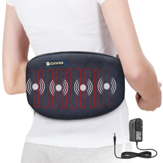 COMFIER Heating Pad for Back Pain, Vibration Lower Back Massager with Heat, Fast Heat Pad with Auto Shut Off Heated Waist Belt, Abdominal, Cramps Arthritic Pain Relief, Gifts for Mom, FSA/HSA Eligible (Black)