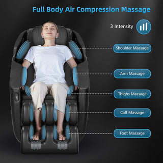 COMFIER Full Body Massage Chair, Massage Recliner Chair, 4D Shiatsu Deep Tissue Massage Chair, 6 Auto Program, Zero Gravity & Heating & Air Compression & Foot Massage (Black)