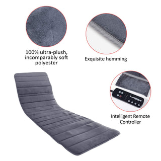 COMFIER Full Body Massage Mat Pad with Heat, Chair Pad with 10 Vibration Motors & 2 Therapy Heating Pad with Auto Shut Off, Heated Massage Mattress Pad for Back