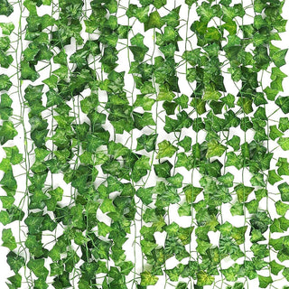 CEWOR 14 Pack 98 Feet Fake Ivy Leaves Artificial Ivy Leaves Greenery Garlands Hanging Plant Vine Party Garden Wall Decoration