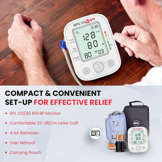 BPL B19 Digital Blood Pressure Monitor Fully Automatic BP Checking Machine with USB, LCD Display, 3 Years Warranty - nivkart.com