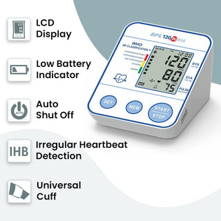 BPL B19 Digital Blood Pressure Monitor Fully Automatic BP Checking Machine with USB, LCD Display, 3 Years Warranty - nivkart.com