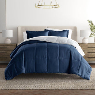 NIVGROW Down Alternative Reversible Ultra Soft Comforter - All Season Soft Quilted King Size Bed Comforter with Ultrasoft Microfiber - Winter Summer Warm Fluffy 274 * 239 (CMS) (Blue) - nivkart.com