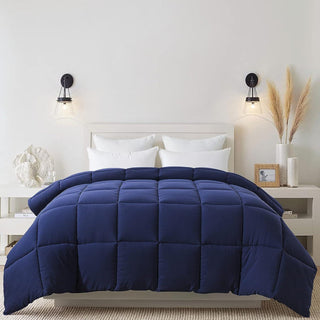 NIVGROW Down Alternative Reversible Ultra Soft Comforter - All Season Soft Quilted King Size Bed Comforter with Ultrasoft Microfiber - Winter Summer Warm Fluffy 274 * 239 (CMS) (Blue) - nivkart.com