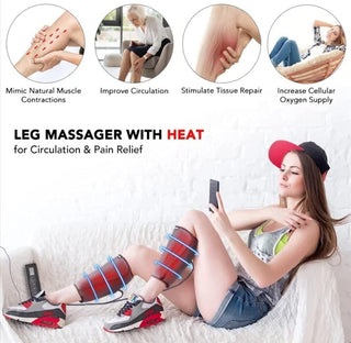 Nivkart Air Compression Foot Leg Calf Arm Air Pressure Massager For Pain Relief And Blood Circulation With Heat And Multiple Massage Modes |1 Year Warranty - nivkart.com