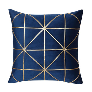 NIVKART Decorative Velvet Golden Leather Embroidery Size 16 * 16 inch |Throw Pillow | Sofa Cushion Covers | Bed Pillow |Couch | Colourfull Soft Cushion Covers (Set of 2) (Blue) - nivkart.com