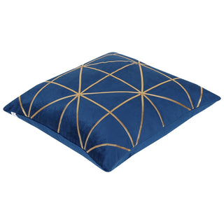 NIVKART Decorative Velvet Golden Leather Embroidery Size 16 * 16 inch |Throw Pillow | Sofa Cushion Covers | Bed Pillow |Couch | Colourfull Soft Cushion Covers (Set of 2) (Blue) - nivkart.com