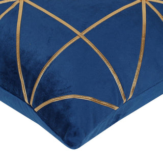 NIVKART Decorative Velvet Golden Leather Embroidery Size 16 * 16 inch |Throw Pillow | Sofa Cushion Covers | Bed Pillow |Couch | Colourfull Soft Cushion Covers (Set of 2) (Blue) - nivkart.com