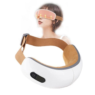 NIVKART Expert Rechargeable 6-in-1 Eye Massager with Heat, Bluetooth, Music, Voice, Sleep and 3D Massage for Reduced Eye Strain Dark Circles Dry Eyes, 4 Modes for Total Comfort, White - nivkart.com