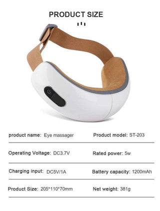 NIVKART Expert Rechargeable 6-in-1 Eye Massager with Heat, Bluetooth, Music, Voice, Sleep and 3D Massage for Reduced Eye Strain Dark Circles Dry Eyes, 4 Modes for Total Comfort, White - nivkart.com