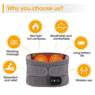 NIVKART Lower Back Pain Relief Belt With Infrared Heating Wirless Back Pain Relief Belt | Lumbar support belt | Orthopedic belt With Heat And Vibration - nivkart.com