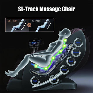 NIVKART Luxury Premium Massage Chair Full Body with Voice Control | Home Stress Relief 3D Massage Chair with SL Track Zero Gravity with Back Foot and Calf Heating Multiple Massage Mode - nivkart.com