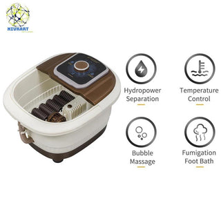 NIVKART Manual Foot Spa Bath Massager With Heat | 12 Massage Rollers, Heating Function, Adjustable Temperature Control | 1 Year Warranty - nivkart.com