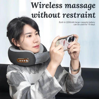 NIVKART Neck Massager Shiatsu with Heat: Electric Cervical Massage Pillow with MEMORY FOAM Deep Tissue Kneading - Rechargeable Cordless Massage Cushion Relieve Muscle Pain, - nivkart.com