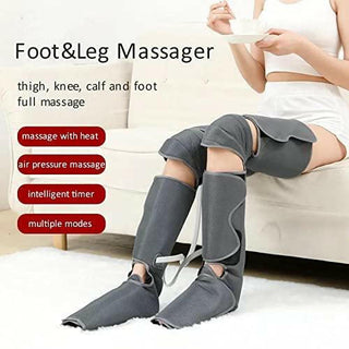 NIVKART PREMIUM Air Compression/Pressure Leg Massager for Foot, Arm & Calf with Handheld Controller GREY WITH HANDHELD REMOTE CONTROLLER AND HEAT (full size) - nivkart.com