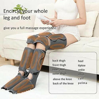 NIVKART PREMIUM Air Compression/Pressure Leg Massager for Foot, Arm & Calf with Handheld Controller GREY WITH HANDHELD REMOTE CONTROLLER AND HEAT (full size) - nivkart.com
