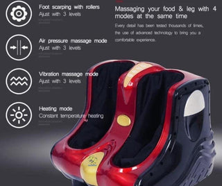 NIVKART Premium Foot, Calf & Leg Massager, 3 Massage level 4 motors,Heat And Vibration with different massage modes and 1 year warranty - nivkart.com