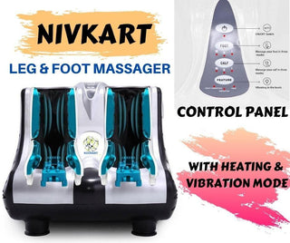 NIVKART Premium Foot, Calf & Leg Massager, 3 Massage level 4 motors,Heat And Vibration with different massage modes and 1 year warranty - nivkart.com