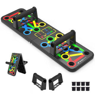 NIVKART Pushup Board for Home Gym - 15 In 1 Multipurpose Pushup Board - Fitness Equipment with Color-Coded System for Men and Women - nivkart.com