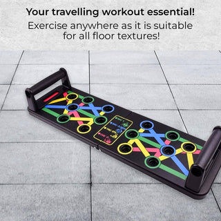 NIVKART Pushup Board for Home Gym - 15 In 1 Multipurpose Pushup Board - Fitness Equipment with Color-Coded System for Men and Women - nivkart.com